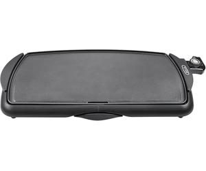 bella Plancha Eléctrica de Cerámica de Titanio Antiadherente, Gran Superficie de Cocción Sumergible y Bandeja Grasa Extraíble, Temperatura Regulable, Sin PTFE y PFOA, 27cm x 51cm, Negro