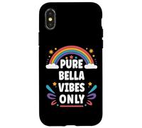 BELLA Vibes Only Cute Retro Girls BELLA Name Carcasa para iPhone X/XS
