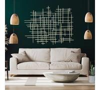 Bellaa Arte de pared de metal con cruz geométrica abstracta moderna contemporánea 3D colgante de hierro forjado minimalista escultura sala de estar al aire libre estética boho casa de campo decoración