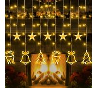 BellaAchtung Guirnalda de Luces LED 2,3 m, 138 LED, Cortina para Interior y Exterior Con Temporizador, Iluminación Navideña, Campanas, Ciervos, Ventanas, Decoración