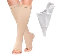 BellaAchtung Medias de Compresión Médicas Señoras Mangas de Compresión para Pantorrillas 23-32 mmHg Calcetines a Compresión Graduada Media para Venas Varicosas, Edema, Mejora la Circulación (M, Beige)