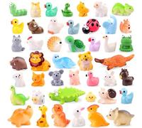 BellaBlend 45 Stück Mini Resin Tiere Figuras de Animales del Bosque Miniaturas para Esconder Accesorios de Escritorio Jardín Casa de Muñecas Paisaje Decoración Acuario Manualidades y Decoración