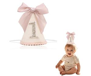 BellaBlend Schleife 1 Gorra de Cumpleaños - Pequeña Princesa Decoraciones de Medio Cumpleaños 1 Camino a Una Corona de Cumpleaños