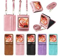 BellaCase Funda Motorola RAZR 50 [Pata de Cabra] [Correa del Hombro] [Ranura de Inserción de Tarjetas] [Caso Práctico] Compatible con el Teléfono Inteligente Motorola RAZR 50(Rosado)