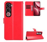 BellaCase Funda Vivo Y31 5G/Y21D [Pata de Cabra] [Ranuras para Tarjetas] [Funda con Tapa magnética] Compatible con el teléfono Inteligente Vivo Y31 5G/Y21D(Rojo)
