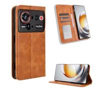 BellaCase Funda ZTE Nubia Z80 Ultra 5G [Pata de Cabra] [Ranuras para Tarjetas] [Funda con Tapa magnética] Compatible con el teléfono Inteligente ZTE Nubia Z80 Ultra 5G(Marrón)