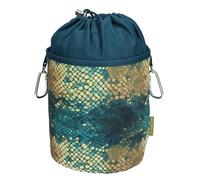 bellaCott Bolsa para pinzas de la ropa portátil para colgar, de algodón, con 2 mosquetones resistentes, cierre de cordón, tope de metal para guardar pinzas de la ropa, Brillo de la selva, Bolsa para