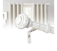 BellaHills Barra Cortina Extensible Blanco 76-349cm Palo Cortina Acero Inoxidable Diámetro 25mm con Soportes Ajustable Montaje en Pared y Techo Curtain Rod Salón Dormitorio Ventana 1 Pieza