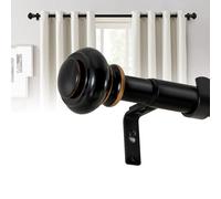 BellaHills Barra Cortina Extensible Negro 76-150cm Palo Cortina Acero Inoxidable Diámetro 25mm con Soportes Ajustable Montaje en Pared y Techo Curtain Rod Salón Dormitorio Ventana 1 Pieza