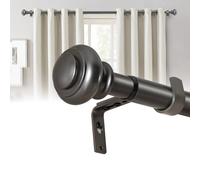 BellaHills Barra para Cortinas Gris 76-150 cm, Barra de Cortina con Rosca Interna y Doble Ajuste, Tubo Hierro Fundido Ø 2,5 cm, para Salón y Comedor, Soporta 20kg