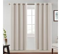 BellaHills Cortina Salon Blackout Opaca Térmica y Aislante para Ventanas,Cortinas Dormitorio con Ojales,2 Piezas,140x245 cm,Blanco Marfil