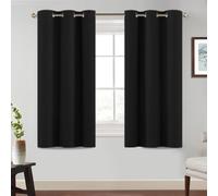 BellaHills Cortinas Opacas 2 Piezas,para Dormitorio y Salón - Térmicas,Salon Curtains Blackout,117x137 cm,Negro