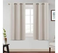 BellaHills Cortinas Opacas 2 Piezas,para Dormitorio y Salón - Térmicas,Salon Curtains Blackout,117x137 cm,Blanco Marfil
