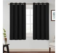 BellaHills Cortinas Salon Cortina,Opaca Acústica Blackout - Aislante para Ventanas de Habitación/Salón,140x145 cm,Negro