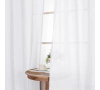 BellaHills Cortinas Translucidas Salon, Cortinas Lino Dos Piezas con Ojales Cortinas,Cortinas Salon,para Salón y Dormitorio Cortinas Infantiles Niña,Blanco