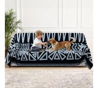 BellaHills Cubre Sofa 3 Plazas Verano Impermeable Funda Sofá Antideslizante Antimanchas Protector Sofá Chenilla Motivos Geométricos Negro
