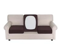 BellaHills Funda Asiento Sofa Elástico,Funda Cojin Ajustable,Lavable Funda Cojin Separado,Fundas Asientos Sofas,1 Asiento*3,Marrón
