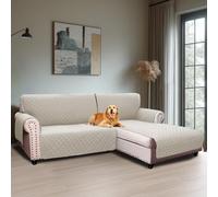 BellaHills Funda Chaise Longue Impermeable,Funda de Sofa 2 Plazas,Fundas Sofa Chaise Longue Brazo Izquierdo,Funda Sofá Forma de L 205 cm,Blanco Níveo