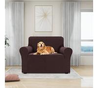 BellaHills Funda de Sofá Elástica Jacquard Premium, Protector de Muebles Ajustable y Antideslizante, para Butaca/1 Plaza,Marrón