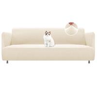 BellaHills Funda Sofa 3 Plazas,Protector Sofa,Fundas Sofá Ajustables,Jacquard Fundas Cubre Sofa Ntideslizante Lavable,Fundas Sofa Antipelos Mascotas,Natural