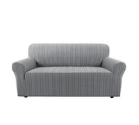 BellaHills Fundas Sofas 3 y 2 Plazas Ajustables,Fundas Sofa Elasticas,con Reposabrazos,Cubre Sofá Elástico Antideslizante,Gris