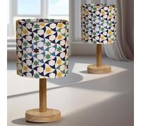 Bellaluma - Lámpara de noche, lámpara de mesa, salón, luz nocturna de ambiente para lámparas, diseño multicolor, luz E14 LED, lámpara de cabecera original, patas modernas de madera (Star Of Alhambra