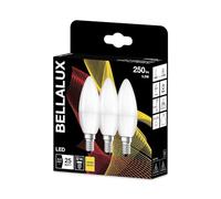 BELLALUX Lámpara LED, casquillo E14, blanco cálido (2700K), esmerilado, forma de vela, sustituye a la bombilla convencional de 25W, paquete doble