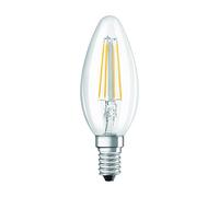 BELLALUX Lámpara LED, Casquillo E14, Blanco frío (4000K), Filamento transparente, Forma de vela, Sustitución de la bombilla convencional de 40W, 1 paquete