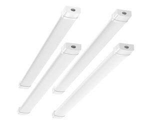 Bellanny 120CM Pantalla LED Lineal Tubos integrado 40W 4000LM Conectables Fluorescente Lámparas de Techo, 6500K Blanco Fría IP65 Luminaria Led para Oficina Garaje Sotano Taller Baño Cocina Armario,4Pc