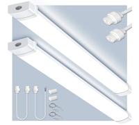 Bellanny 120CM Pantalla LED Lineal Tubos integrado 40W 4000LM Conectables Fluorescente Luminaria Led, 6500K Blanco Fría IP65 Lámparas Batten Light para Oficina Garaje Taller Sotano Baño Cocina,2Pcs
