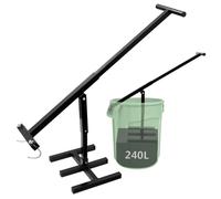 Bellanny Compactador manual negro para cubos de basura de 120 L y 240 L, compresor de basura de mano con mango ajustable para ahorrar espacio en cubos de basura, compresor de residuos de acero para la