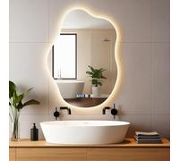 Bellanny Espejo Baño con Luz, 70*50cm Espejo Grande de Pared, 3000K/4000K/6500K Espejos de Tocador, Espejo-Baño-Antivaho | Regulable, Memoria, Reloj,Vidrio Templado HD, IP44 LED Espejos Retroiluminado