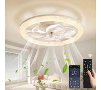 Bellanny Lampara de techo con Ventilador | 70W 3000K-6500K Plafon LED | Ø48cm Ventiladores Techo con Luz y Mando,6 Velocidades, Timable Ceiling Fan with light Silencioso para Dormitorio Cocina Salon