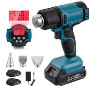 Bellanny Pistola de aire caliente, pistola de calor inalámbrica para Makita 18-20 V, 3 boquillas, 2 temperaturas máximas de 550 °C, secador de aire caliente eléctrico para desbarnizar, doblar tubos