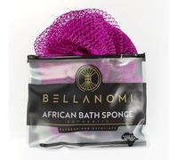 Bellanomi Esponja exfoliante africana auténtica de origen ético de Nigeria, 114 cm de largo (ciruela)