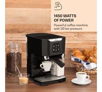 BellaVita Cafetera 1450 W 20 bares Espumador de leche 3 en 1 Negro Klarstein