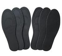 Bellcon Plantillas de cuero para hombre, almohadillas finas para zapatos de longitud completa, almohadillas para zapatos con control de olores de carbón activado (3 pares/hombres US 9-9.5)