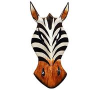 Belle 20 cm Zebra madera máscara África pared mano Bali maske73