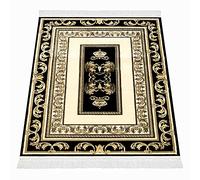 Belle Arti Alfombra prémium Mäander Pegasus de 100% Viscosa, diseño Meander Medusa, en Diferentes tamaños 649 (Negro/Beige, 100 x 140 cm)