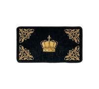 Belle Arti Alfombrilla de baño con diferentes diseños, en negro y dorado, antideslizante, suave y absorbente (50 x 90 cm, diseño 3: corona)