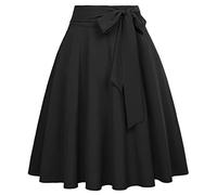 Belle Poque Años 50 Vintage Faldas Plisadas Elegante Fiesta Citas Negro M (561-1)