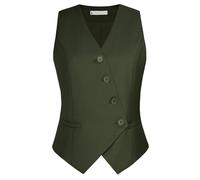 Belle Poque Chaleco elegante vintage para mujer, Verde oscuro, S