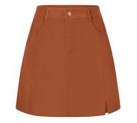 Belle Poque Falda de Pana para Mujer Falda Acampanada de Línea A Mini Faldas con Bolsillos Otoño Invierno Faldas Cortas Básicas, marrón, M