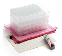 BELLE VOUS 285 Piezas Kit Pintura Diamante 5D Pintura con Diamantes Caja Almacenaje Herramientas y Accesorios 4 Contenedores de 28 Ranuras Kit para Manualidades, Bolsa y Etiquetas - Adultos y Niños