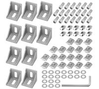 Belle Vous 81 Piezas Perfil Aluminio Serie 4040 - Set Esquineras Metalicas y Conector - 40 x 40 mm, Ranura de 8 mm - Angulo de Aluminio Perfil L - Tornillos y Tuercas T - Soporte Angulo Derecho