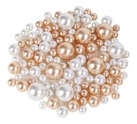 Belle Vous Abalorios Perlas para Manualidades Artificiales (120 Piezas) Bolas Decorativas 3 Tamaños Redondas Blancas y Doradas para Bodas/Fiestas, Centros de Mesa, Relleno Flotante Jarrones