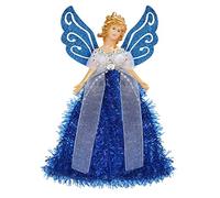 Belle Vous Adorno Copa del Árbol - 20,5 x 8,2 cm - Decoración Navidad, Ángel Azul de Plástico - Colgante Hada para Adornos de Navidad, Hogar y Fiestas - Adornos Navideños