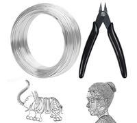 Belle Vous Alambre Manualidades Calibre 18 Alambre de Aluminio para Esculpir con Cortacables - 100 m - Alambre de 1 mm de Grosor para Cuentas, Joyas, Arte, Decorado Bonsai