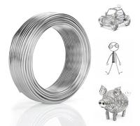 Belle Vous Alambre Manualidades Plateado (10 m) Rollos Alambre de Aluminio 3 mm Flexible - Para Esculturas, Modelado de Esqueleto, Joyas, Abalorios, Hacer Guirnalda y Árbol de Bonsái