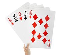 Belle Vous Baraja Gigante Jumbo de Plástico 37 x 26 cm - Set Completo Cartas Poker Enormes para +3 Años - Juego Interiores y Exteriores Jardín BBQ Fiesta Casino Familiar
